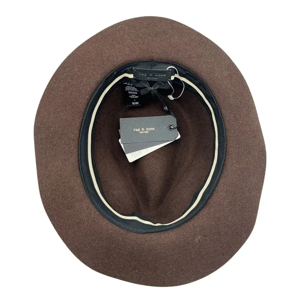 Rag & Bone Packable Brown Fedora Hat Size L